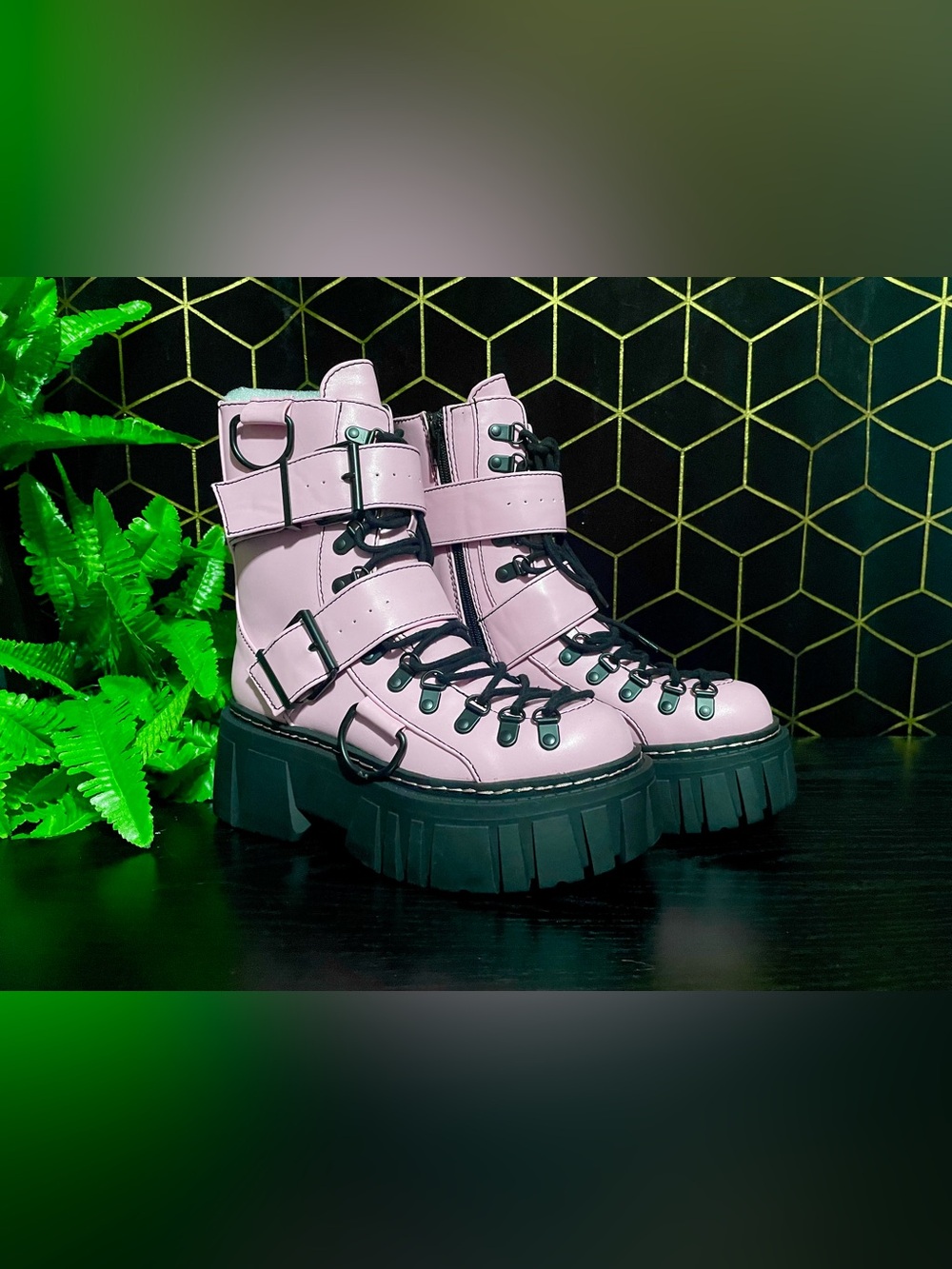 Club Exx by Dolls Kill Low Traitor Chunky Platform Combat Boots (DEADSTOCK)